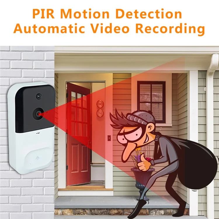 SN-D220 Tuya Wireless WiFi 1080P Motion Detection Doorbell Camera for Home Security - Black  /  White