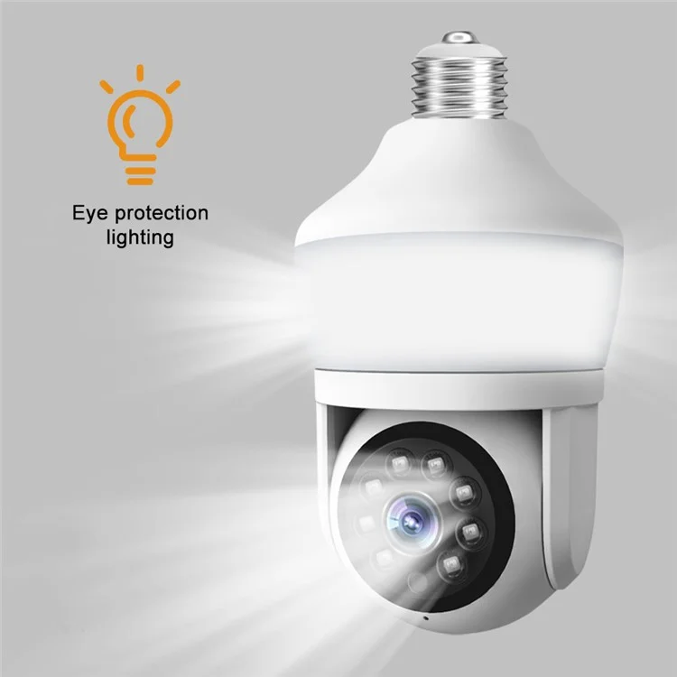 Ampoule Caméra WiFi Bluetooth D211EM 3MP Forme de Ampoule Détection de Mouvement Voix Bidirectionnelle Vision Nocturne