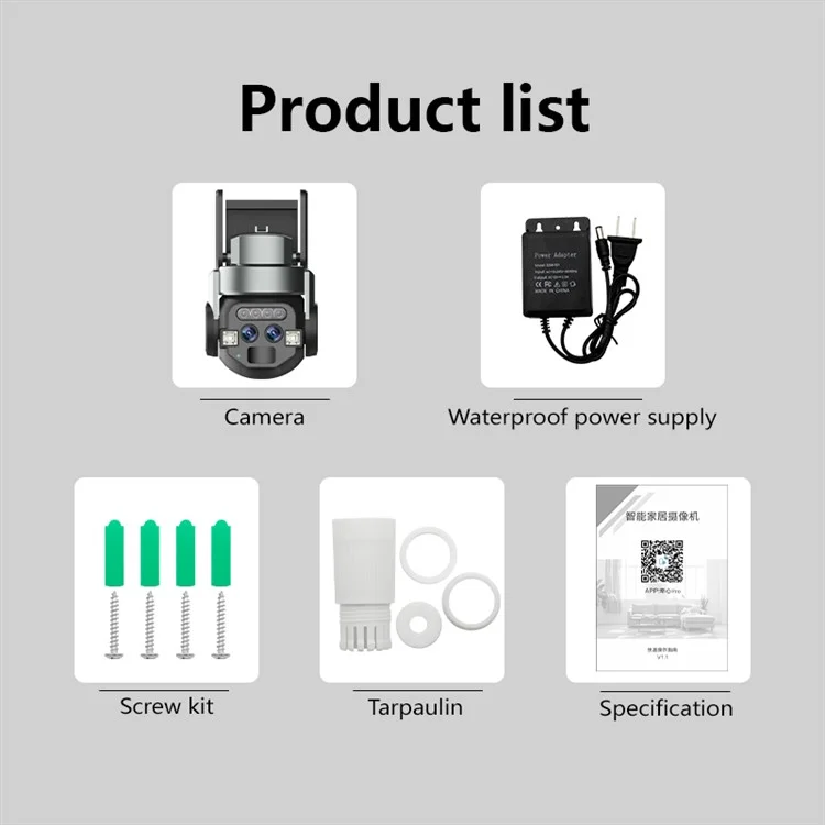 Q820M 10x Zoom Binocular Monitor Night Vision Home Surveillance WiFi Camera - EU Plug