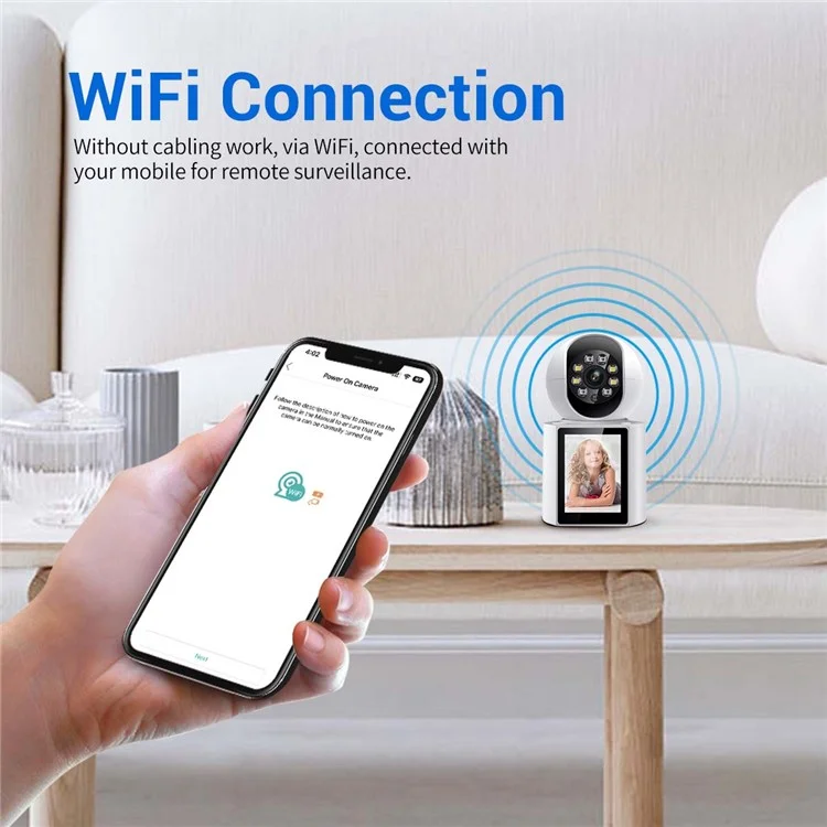 ESCAM QF104 Video Call WiFi Security Camera 3MP Pet Baby Monitor Motion Detection Recorder - US Plug