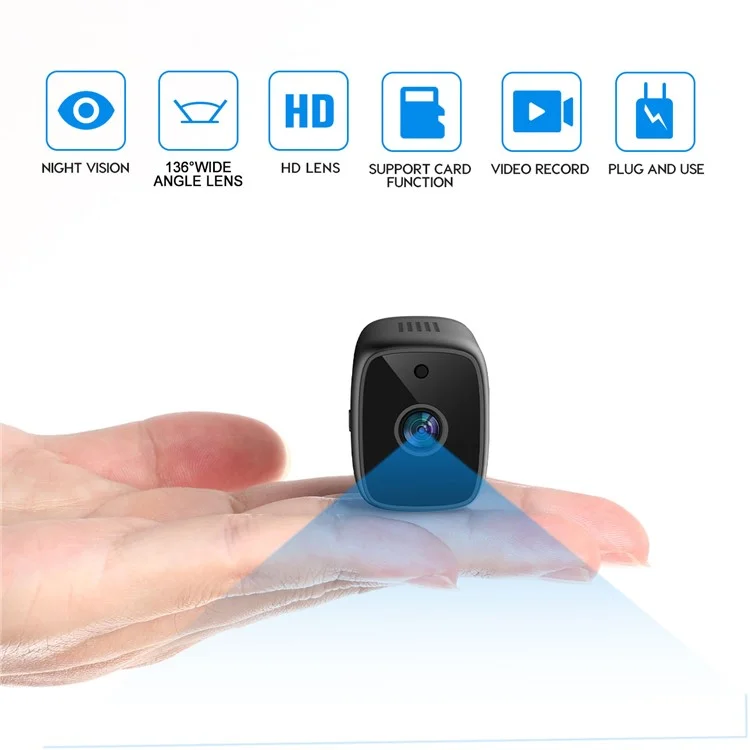 HI50 Charger Shape HD Night Vision Camera Home Security Mini WiFi Camera - EU Plug