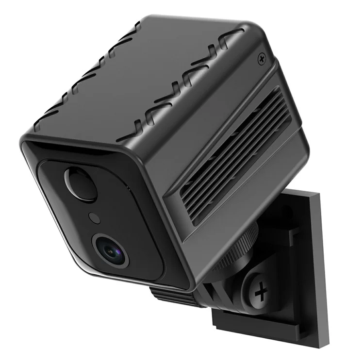 S6 Cámara de vigilancia doméstica de bajo consumo con visión nocturna en blanco y negro, audio bidireccional y WiFi Mini