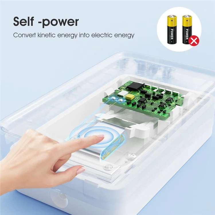 Smart Self-powered Wireless Doorbell 4-Gear Volume Waterproof Door Bell, 2 Receiver + 1 Button (CE is applying) - Black