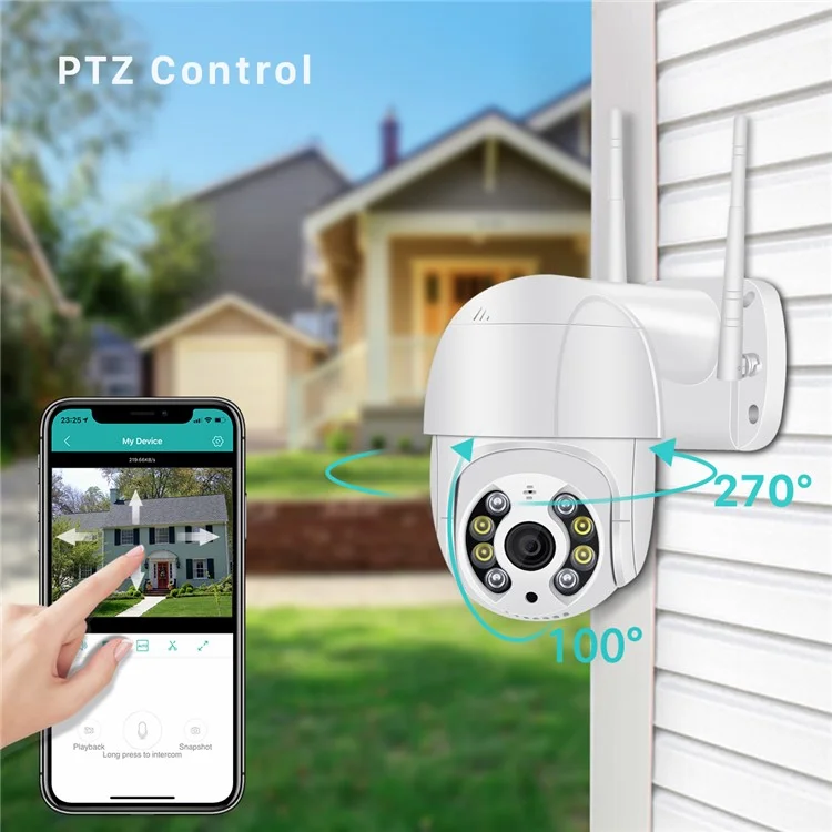 Waterproof 1080P PTZ Wireless IP Camera 4X Digital Zoom Speed Dome Camera - EU Plug