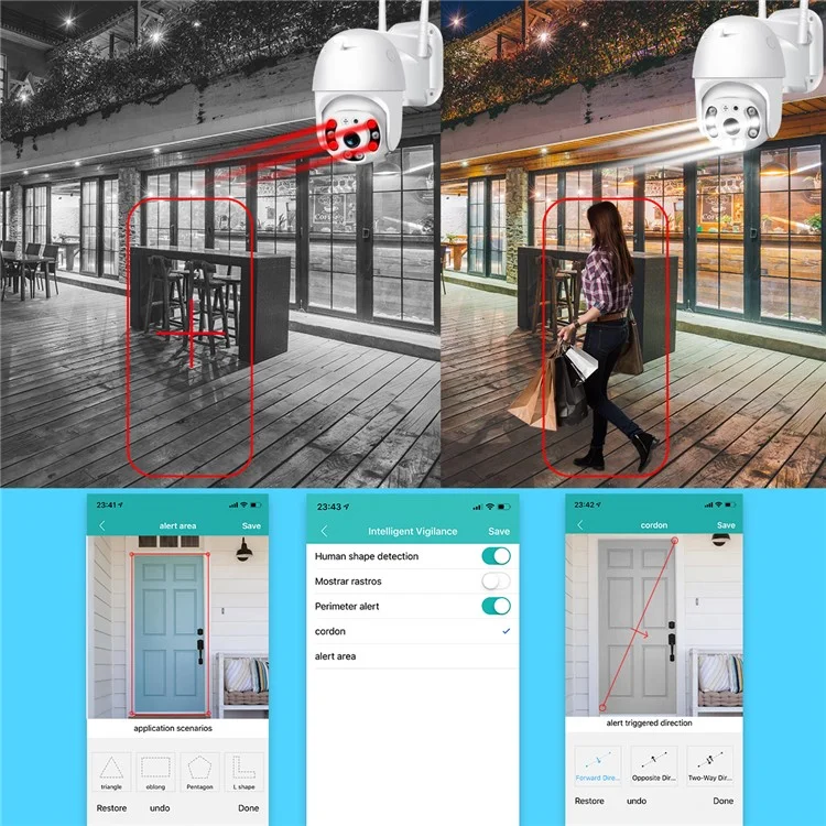 Waterproof 1080P PTZ Wireless IP Camera 4X Digital Zoom Speed Dome Camera - EU Plug