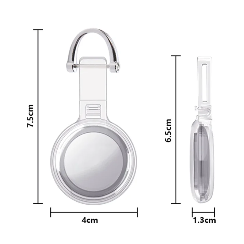 For Apple AirTag Locator PC Protective Case Clear Waterproof Cover - Gold Buckle