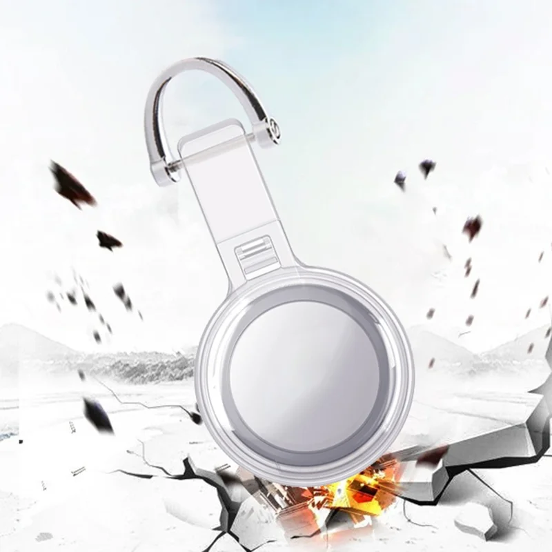 For Apple AirTag Locator PC Protective Case Clear Waterproof Cover - Gold Buckle