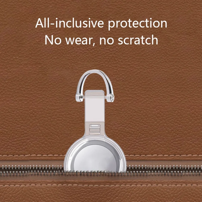 For Apple AirTag Locator PC Protective Case Clear Waterproof Cover - Gold Buckle