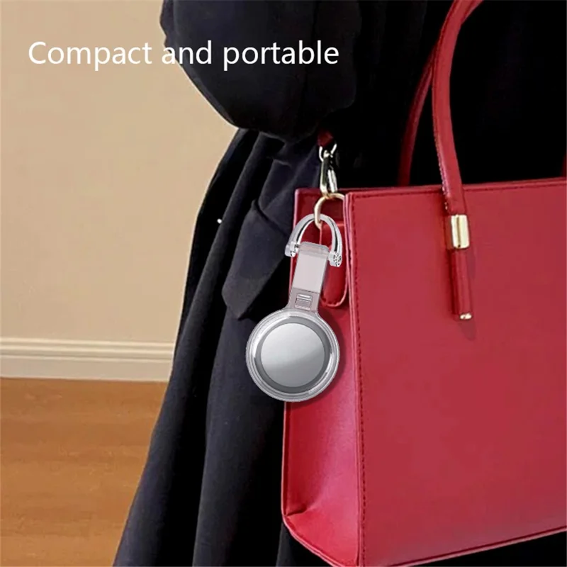 For Apple AirTag Locator PC Protective Case Clear Waterproof Cover - Gold Buckle