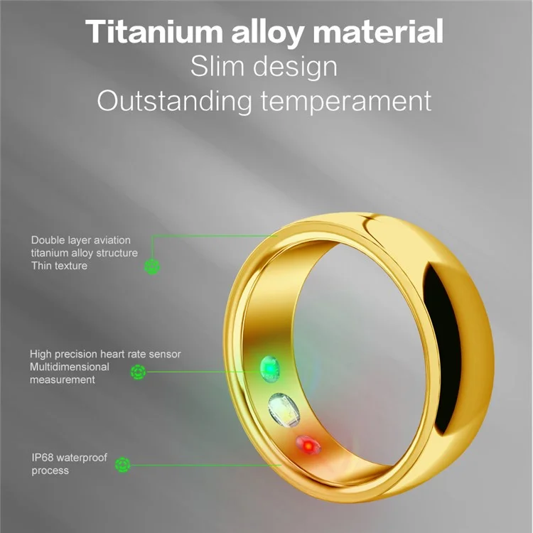 SR300 Multifunktionales Gesundheitsüberwachung Smart Ring Wasserdicht Intelligenter Fingerring Mit Ladekoffer - Silber / Größe 22