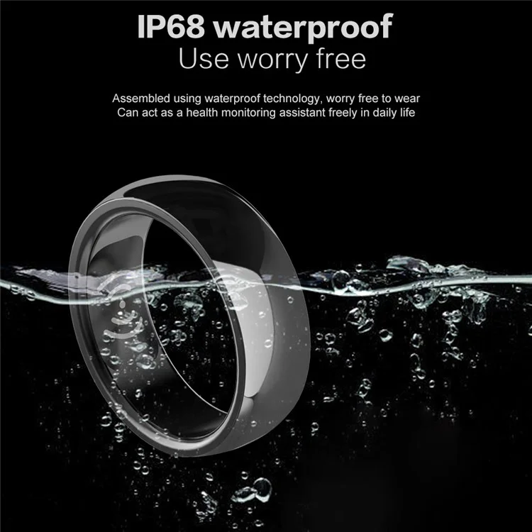 SR300 Multifunktionales Gesundheitsüberwachung Smart Ring Wasserdicht Intelligenter Fingerring Mit Ladekoffer - Silber / Größe 22