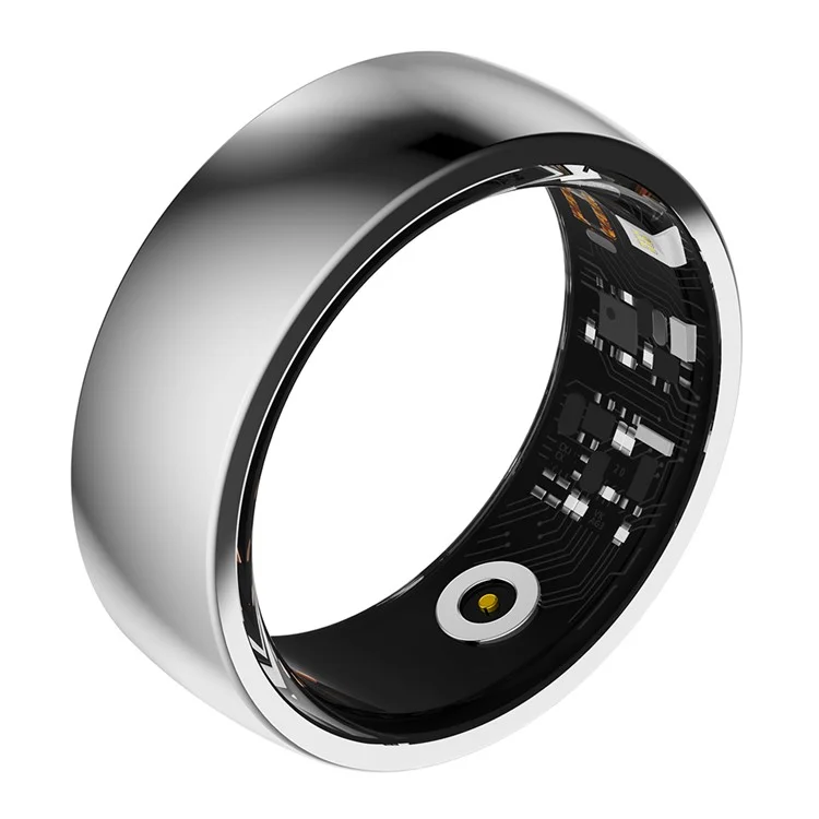 R09M Health Monitoring Smart Ring Multifunctional Bluetooth-compatible Smart Finger Ring - Silver / Size 22
