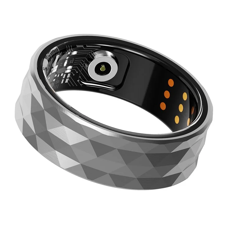 R12M Multifunction Health Monitoring Smart Ring Bluetooth-compatible Waterproof Smart Finger Ring - Silver / Size 18