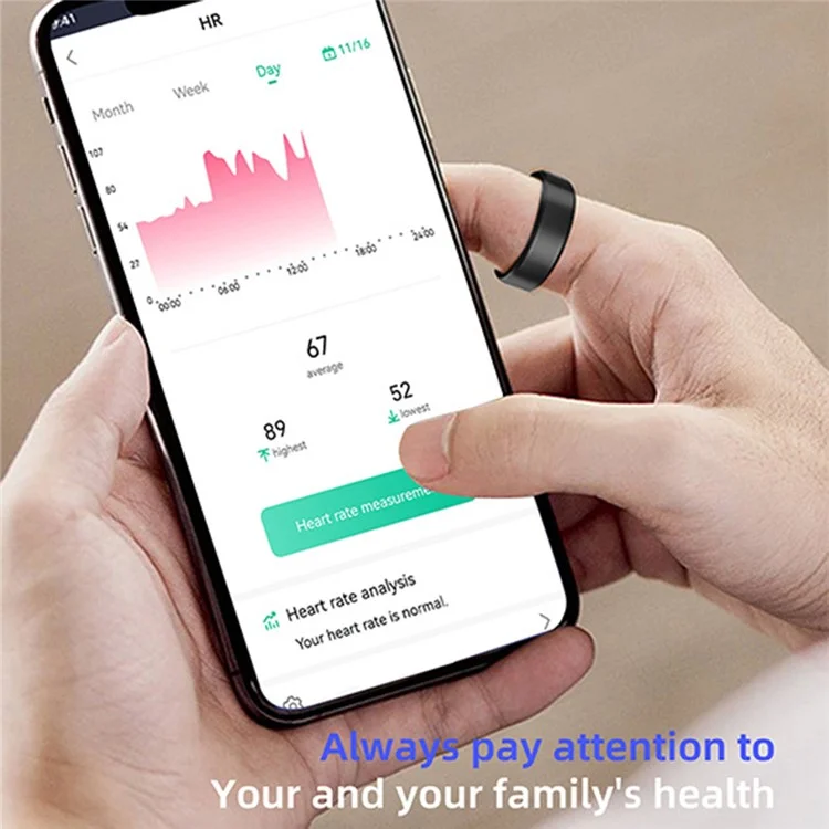 R11M Smart Ring Health Sleep Monitoring Fitness Tracker - Rose Gold / 18.1mm