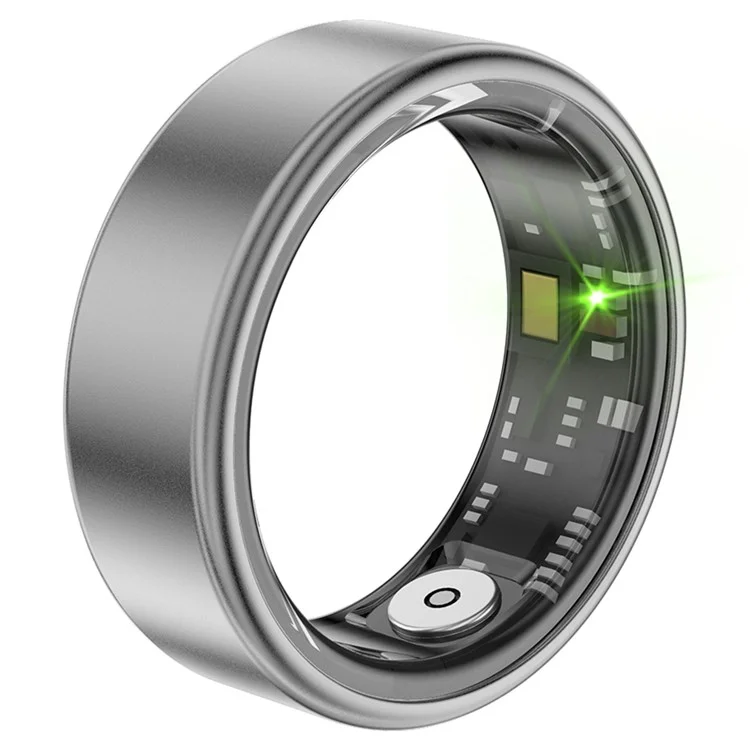 Умное кольцо SR06 из алюминиевого сплава Bluetooth - Трекер здоровья пальца, черный / внутренний диаметр 17,4 мм