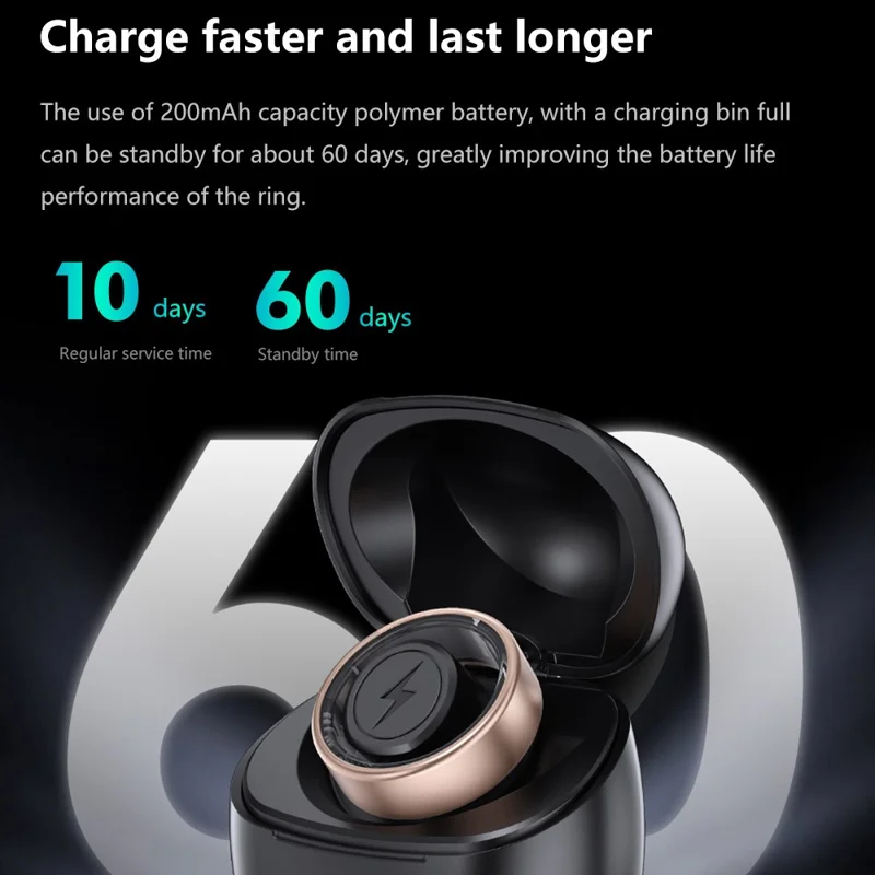 SR06 Aluminum Alloy Smart Ring Bluetooth-compatible Finger Health Tracker - Gold / 18.2mm Inner Dia