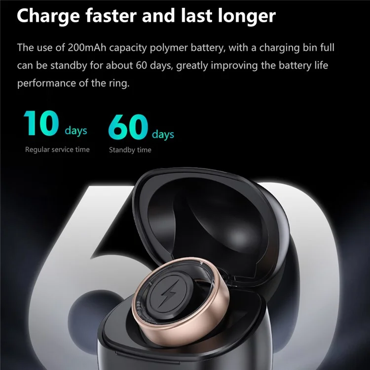 SR06 Aluminum Alloy Smart Ring Bluetooth-compatible Finger Health Tracker - Silver+Gold / 17.4mm Inner Dia
