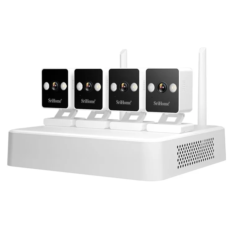 Srihome Nvs011 + Ipc057 2MP HD Surveillance WiFi CCTV Camera 8ch NVR - Plug