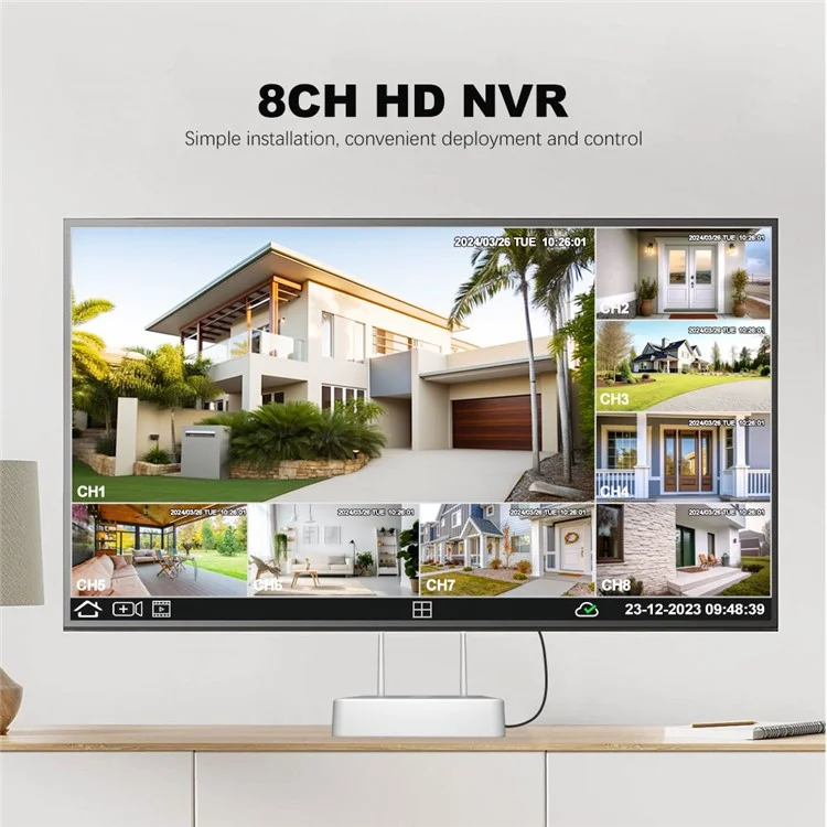 Srihome Nvs011 + Ipc057 2MP HD Surveillance WiFi CCTV Camera 8ch NVR - Plug