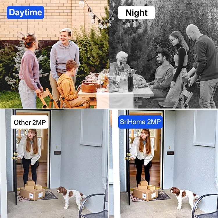 Srihome Nvs011 + Ipc057 2MP HD Surveillance WiFi CCTV Camera 8ch NVR - Plug