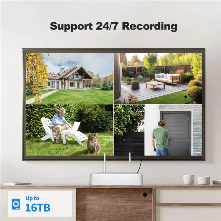 Srihome Nvs011 + Ipc059 2MP Audio Twowat Wifi Ccatv Camerie 8CH NVR Vidéo - Plug