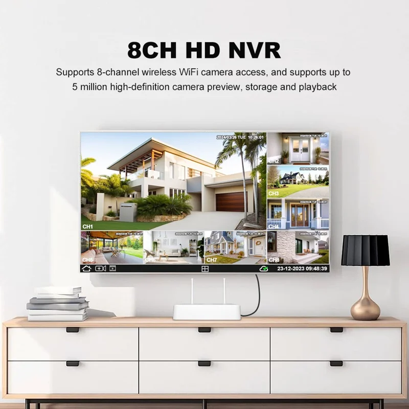 SRIHOME NVS011+IPC059 2MP Двусторонний Аудио Wi-fi CCTV Camer 8CH NVR Video Recorder - ес