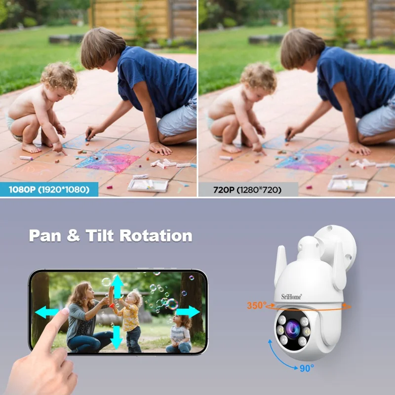 SRIHOME NVS011+IPC059 2MP Двусторонний Аудио Wi-fi CCTV Camer 8CH NVR Video Recorder - ес