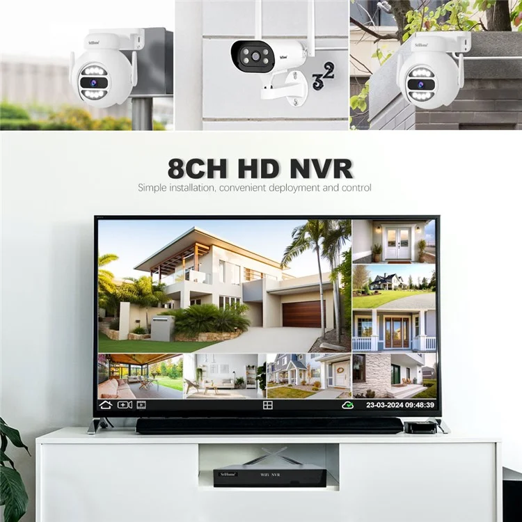 Srihome Nvs001e + Ipc047 IP66 Applicare Empherpor 5MP 8CH HD WiFi Camera NVR - Plug