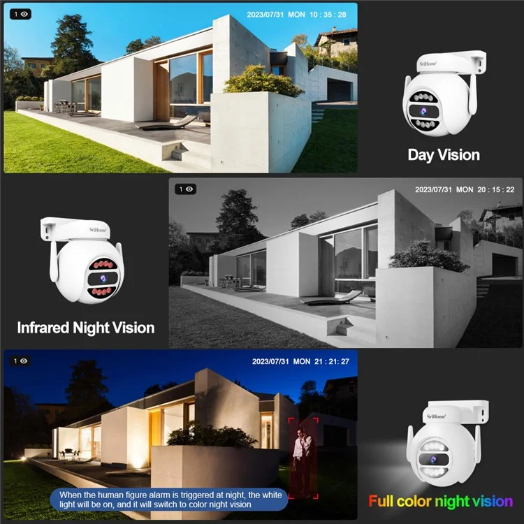 Srihome Nvs001e + Ipc047 IP66 Applicare Empherpor 5MP 8CH HD WiFi Camera NVR - Plug