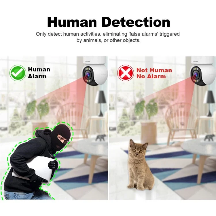 SRIHOME SH046 4MP 5X Optical Zoom PTZ Camera 2.4G / 5G WiFi H.265 Video Surveillance Camera - US Plug