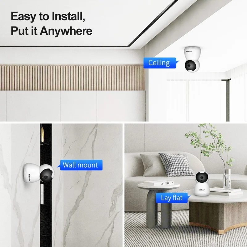 SRIHOME SH036 3,0 MP WiFi IP-kamera Trådløs smart home-sikkerhed Nattevision Babyovervågning - EU-stik