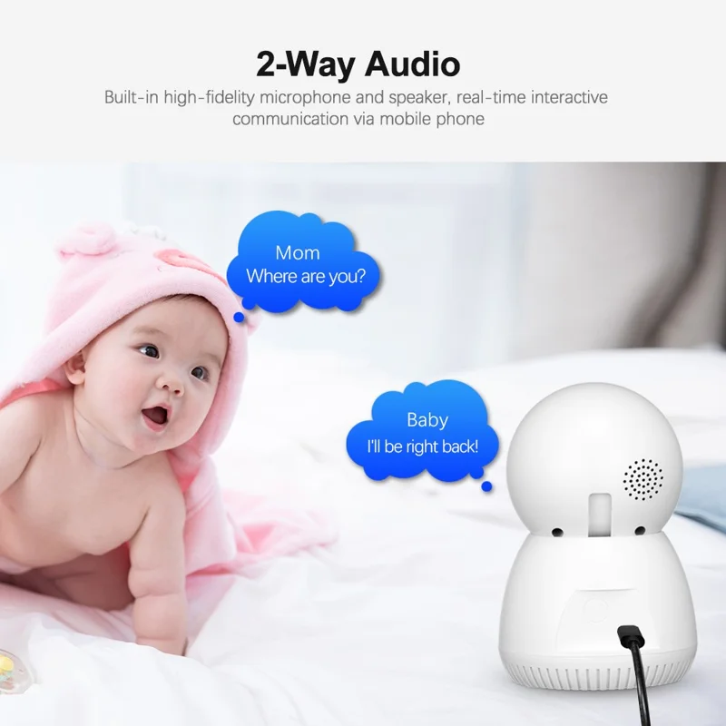 SRIHOME SH036 3,0 MP WiFi IP-kamera Trådløs smart home-sikkerhed Nattevision Babyovervågning - EU-stik