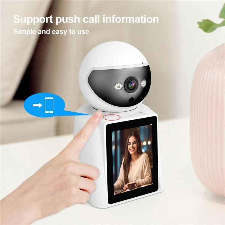 SRIHOME SH053 2.8 Inch IPS Screen PTZ Dome Camera AI Humanoid Detection Home Security Baby Monitor - US Plug