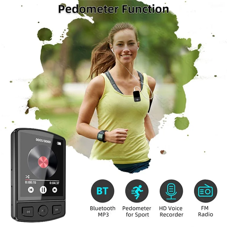 MP3-07 16GB Portable Bluetooth-compatible MP3 Music Video Player Voice Recording FM Radio MP4 Player