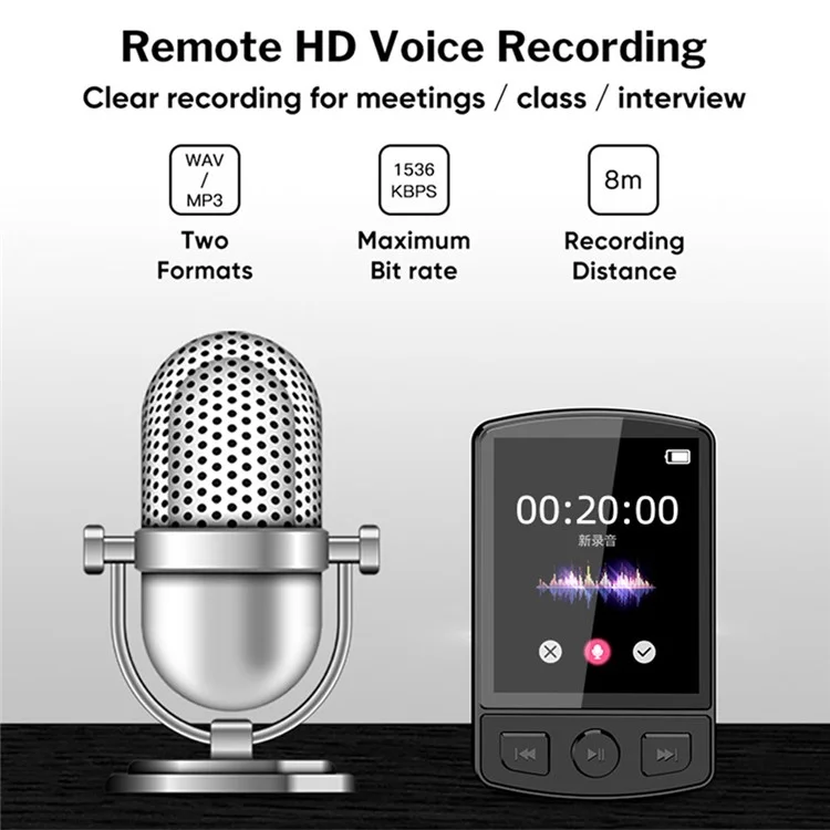 MP3-07 16GB Portable Bluetooth-compatible MP3 Music Video Player Voice Recording FM Radio MP4 Player