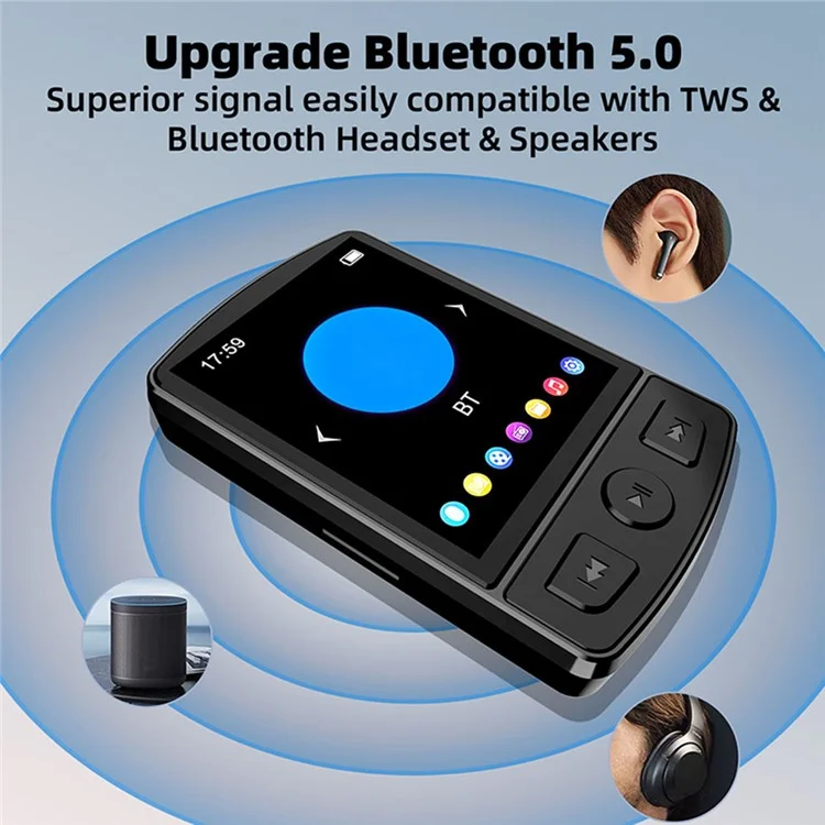 MP3-07 16GB Portable Bluetooth-compatible MP3 Music Video Player Voice Recording FM Radio MP4 Player