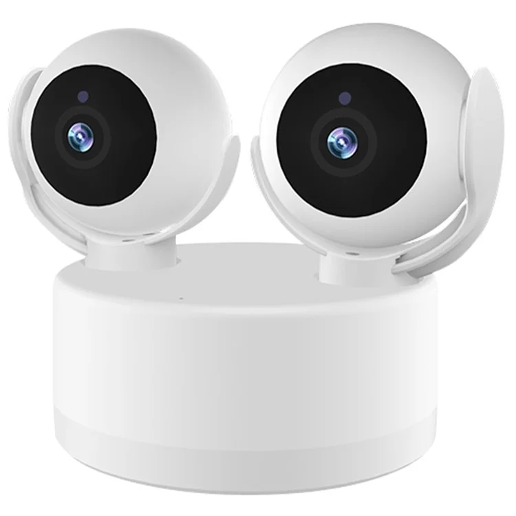 Humanoid Tracking Two-Way Audio Dual Lens Home Surveillance Camera with Dual Screens