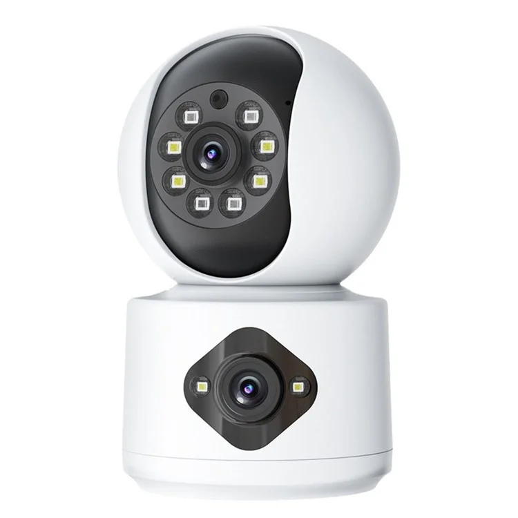 Dual Lens Night Vision HD Camera Home Security Phone Remote Monitoring WiFi Camera (No Memory Card) - US Plug