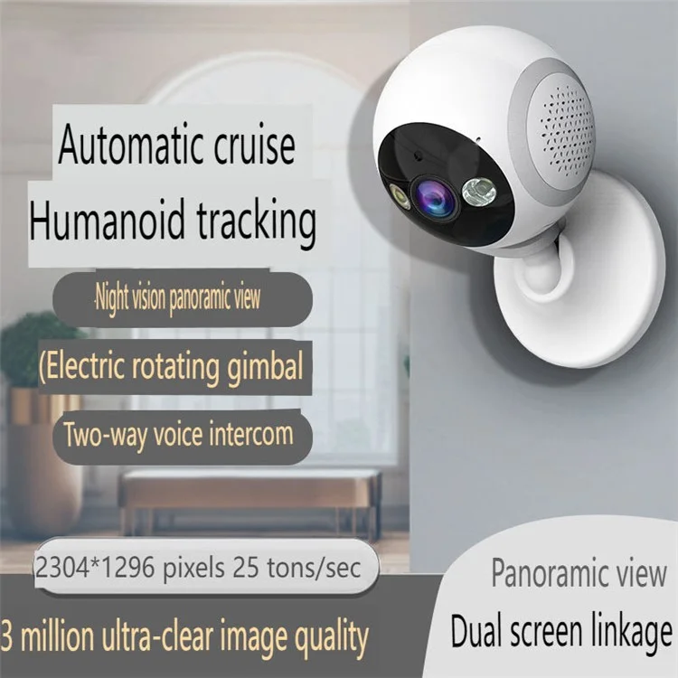 3MP Night Vision HD Camera Home Security Phone Remote Monitoring WiFi Camera