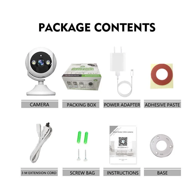 3MP Night Vision HD Camera Home Security Phone Remote Monitoring WiFi Camera
