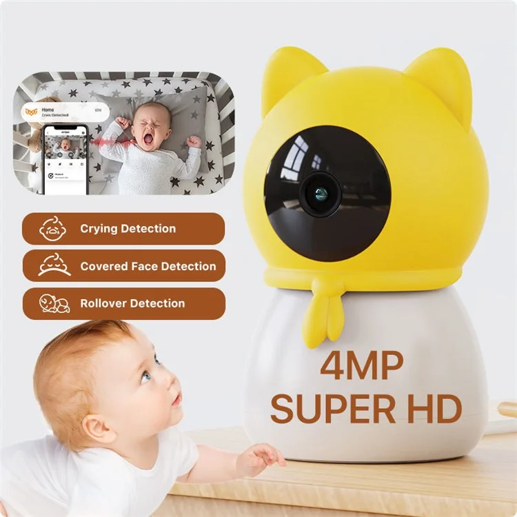 ZOSI C516 WiFi Baby Monitoring Camera 2 Way Voice Night Vision Rotatable HD 4MP Camera with 64G TF Card