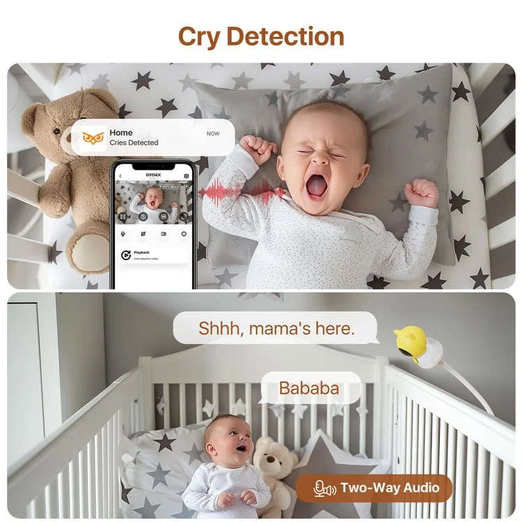 ZOSI C516 WiFi Baby Monitoring Camera 2 Way Voice Night Vision Rotatable HD 4MP Camera with 64G TF Card