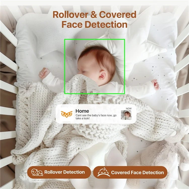 ZOSI C516 Night Vision Wifi Baby Monitoring Camera 2 Way Voice Rotatable 4MP HD Camera, No TF Card