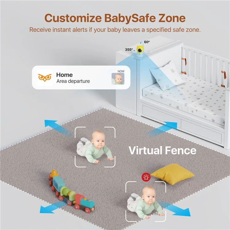 ZOSI C516 Night Vision Wifi Baby Monitoring Camera 2 Way Voice Rotatable 4MP HD Camera, No TF Card