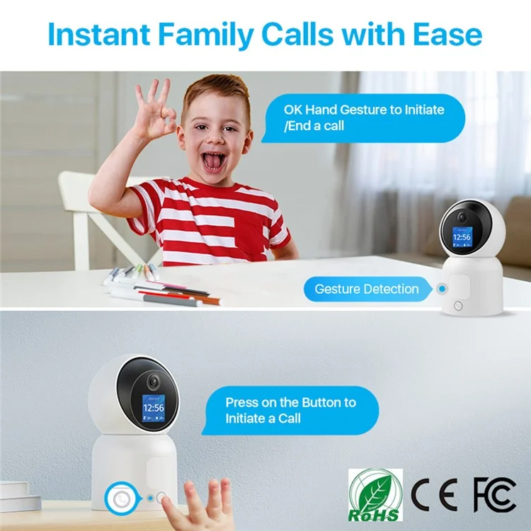ZOSI C519M8 8MP HD Camera AI Gesture Recognition Home Security WiFi Monitoring Camera with 64G TF Card