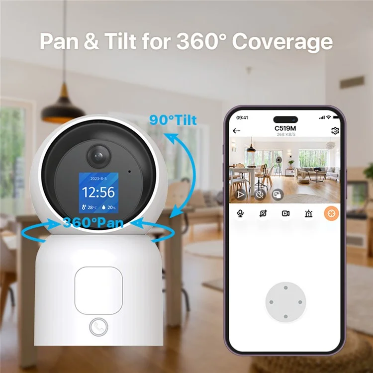 ZOSI C519M8 8MP HD Camera AI Gesture Recognition Home Security WiFi Monitoring Camera with 64G TF Card