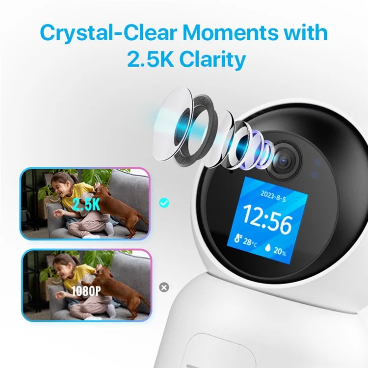 Camera di sicurezza WiFi ZOSI C5195 5MP HD con rilevamento del movimento AI, video interfono e scheda TF da 64 GB