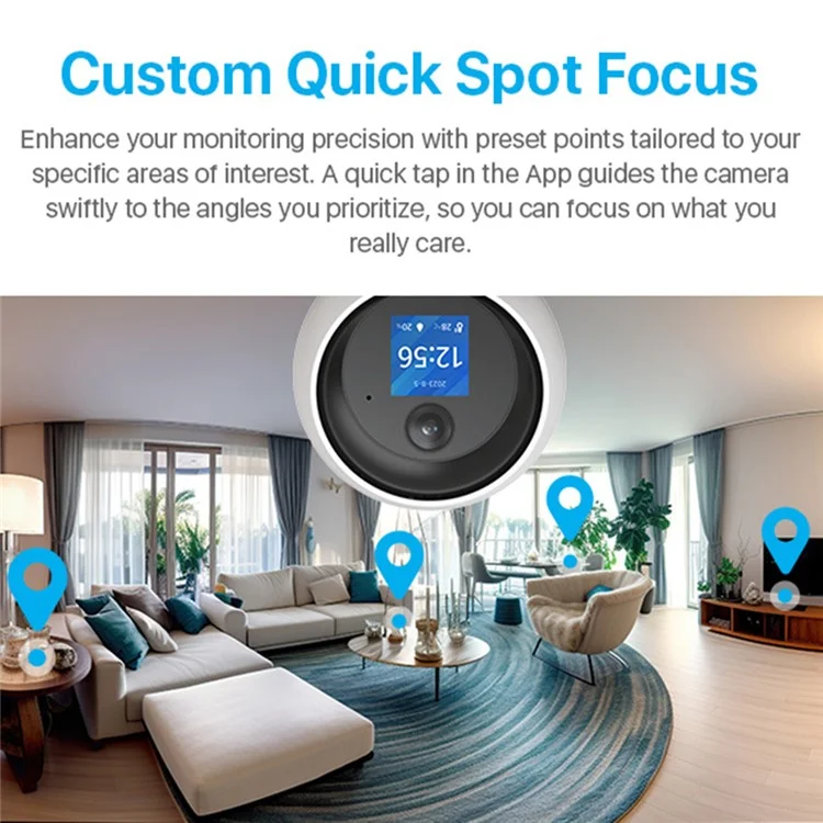 Camera HD da 4MP ZOSI C519M, rilevamento del movimento AI, videocitofono interno antifurto WiFi, scheda TF da 128G