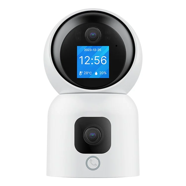 C528M 3MP Dual Lens HD Video Intercom Camera Auto-Track Anti-Theft Indoor WiFi Camera, No TF Card