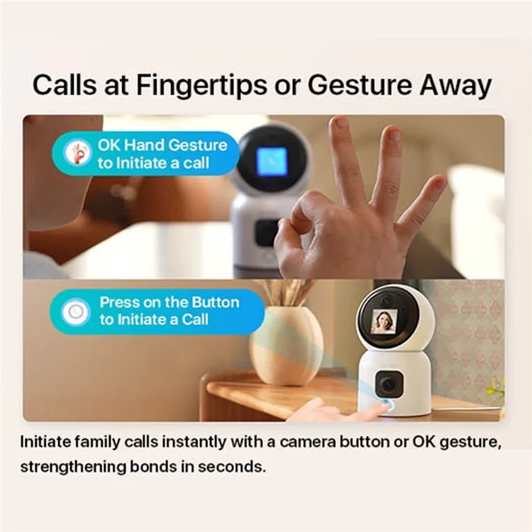 C528M 3MP Dual Lens HD Video Intercom Camera Auto-Track Anti-Theft Indoor WiFi Camera, No TF Card